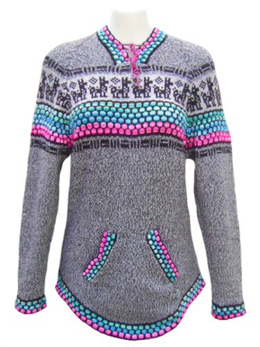 WHOLESALE LOT OF 10 - 100% ALPACA SWEATERS WITH RAINBOW ANDEAN DESIGN 6V - Picture 6 of 9