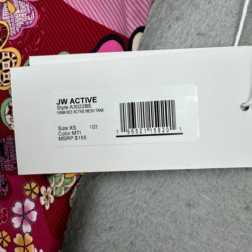 NWT Johnny Was Yama Bee Active Mesh Tank Size XS Pink Maroon Floral Athletic NEW - Picture 10 of 12