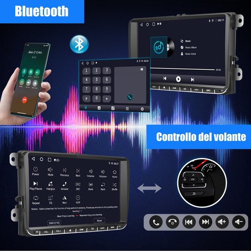 9" Apple Carplay Android 14 Autoradio 1GB+32GB GPS Per VW GOLF 5 6 Polo 6R Caddy - Foto 10 di 15