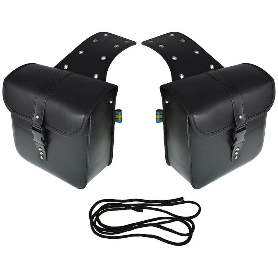 1 par de alforjes de motocicleta bolsa de ferramentas bolsa de selim couro ecológico universal - Imagem 3 de 4