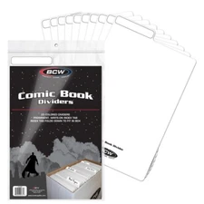 BCW Comic Book White Dividers Pack of 25 w/ Write On Tabs Archival High Quality
