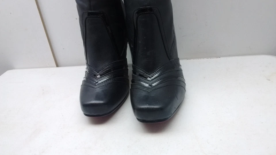 Hush Puppies Cuero Negro Hasta la Rodilla Bota Alta Cremallera Invierno Mujer Zapato 7.5M 38.5N Foto 2 de 4
