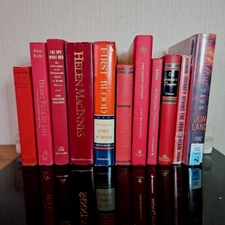 Vintage RED Books Lot 11 Decorator Decor Staging Props Antique Library Display