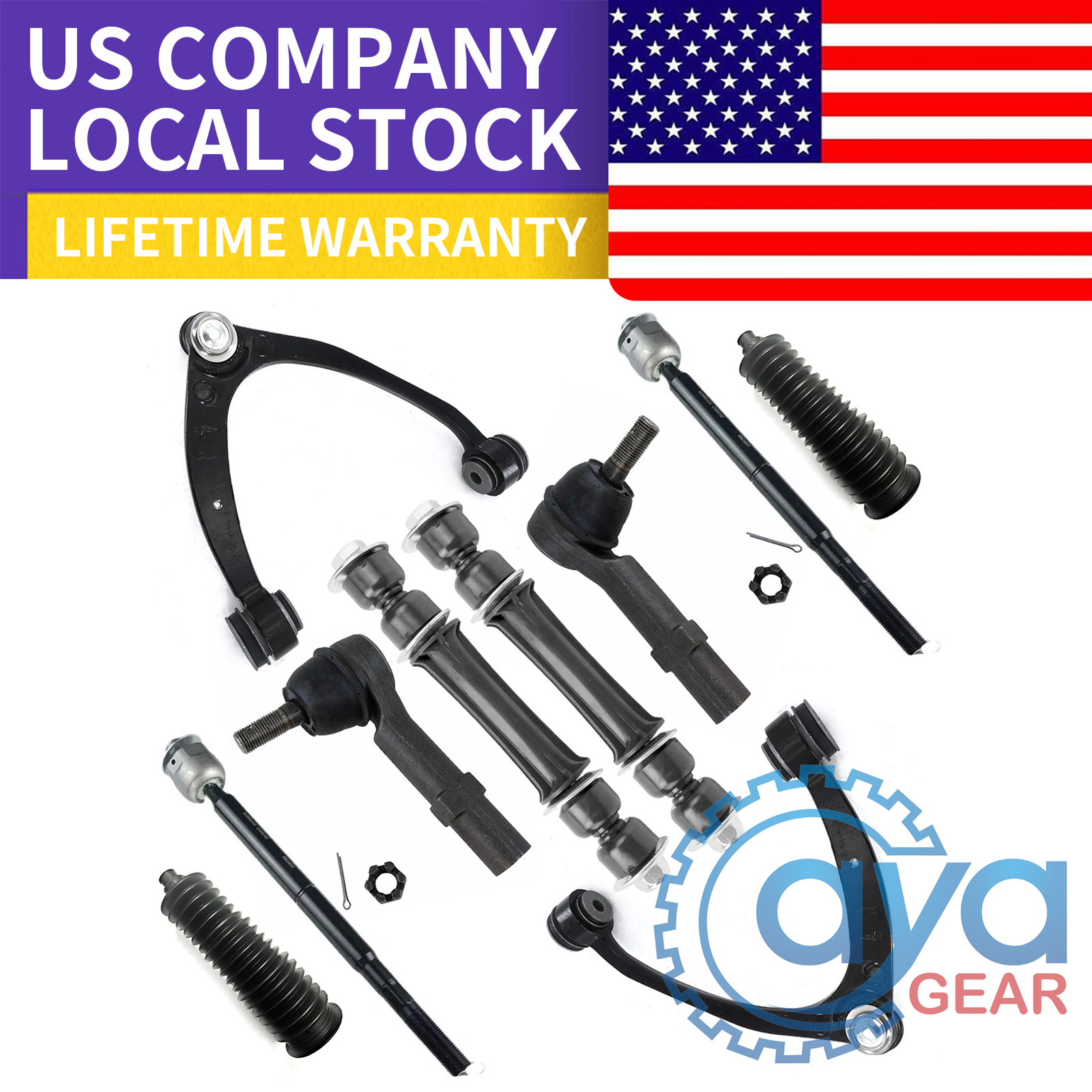 10pcs Front Upper Control Arm Ball Joint Fit Chevy Silverado GMC Sierra 1500