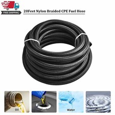 20 Feet Black An10 Nylon Stainless Steel Braided Fuel Oil Gas Line Hose 10an
