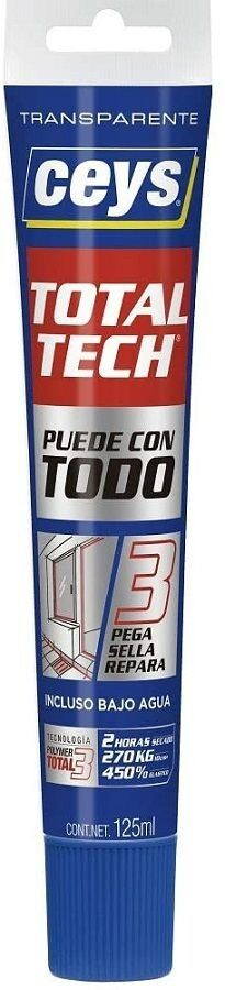 Silicona Ceys total tech transparente tubo 125 ml