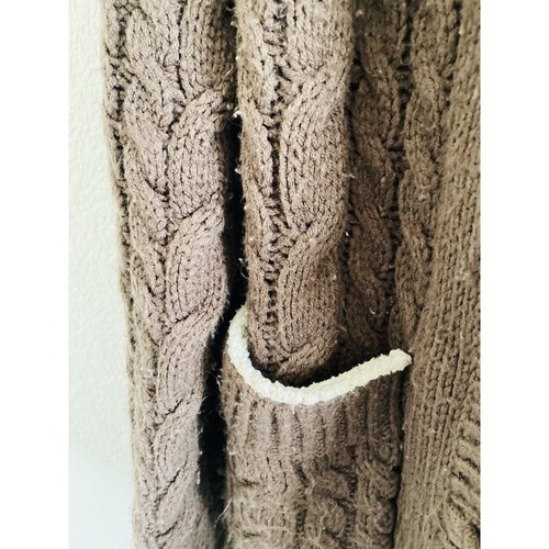 Cabela's Cable Knit Hooded Sweater Toggle Button Women's Size M Brown Soft Sherp - Picture 4 of 12