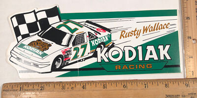 Vintage Rusty Wallace NASCAR Racing Decal Bumper Sticker Kodiak Tobacco Pontiac