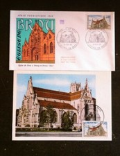 TIMBRE, Enveloppe et carte 1er jour 1969 EGLISE DE BROU, BOURG EN BRESSE