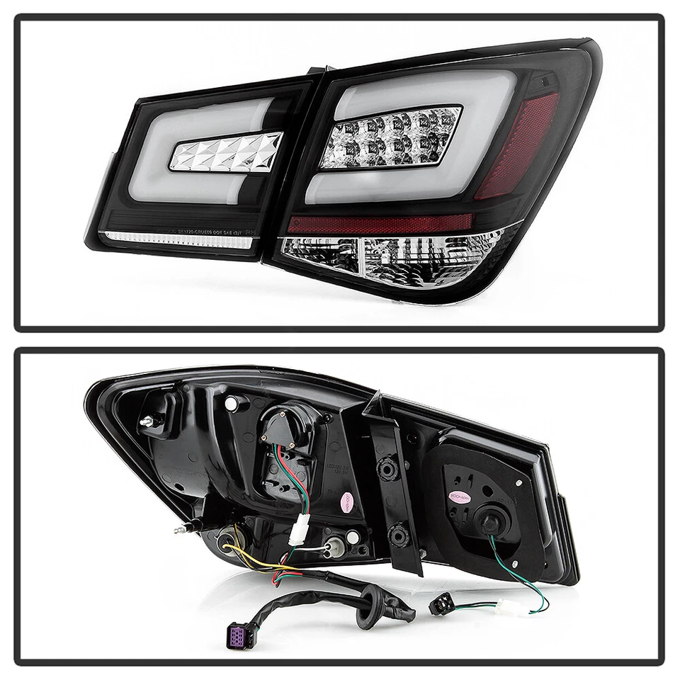 Пара черных светодиодных задних фонарей стоп-сигналов для Chevy Cruze 2012–2016 годов левая + правая - Изображение 4 из 4