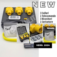 KIT VALIGETTA 3x Collare + TELECOMANDO per 3 CANI Addestramento Caccia ITALIANO