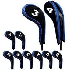 10 Pcs Neoprene Golf Iron Head Covers Set Fits Callaway Ping Taylormade Titleist