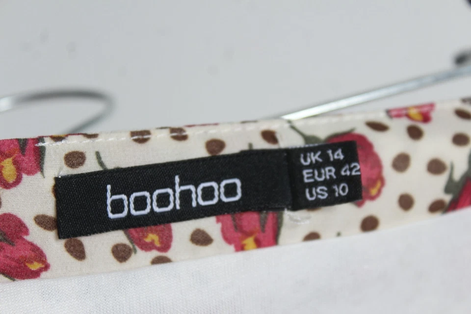 Boohoo Womens Floral Drawstring Ruched Mini Skirt - Size 14 (87h) - Image 4 of 4