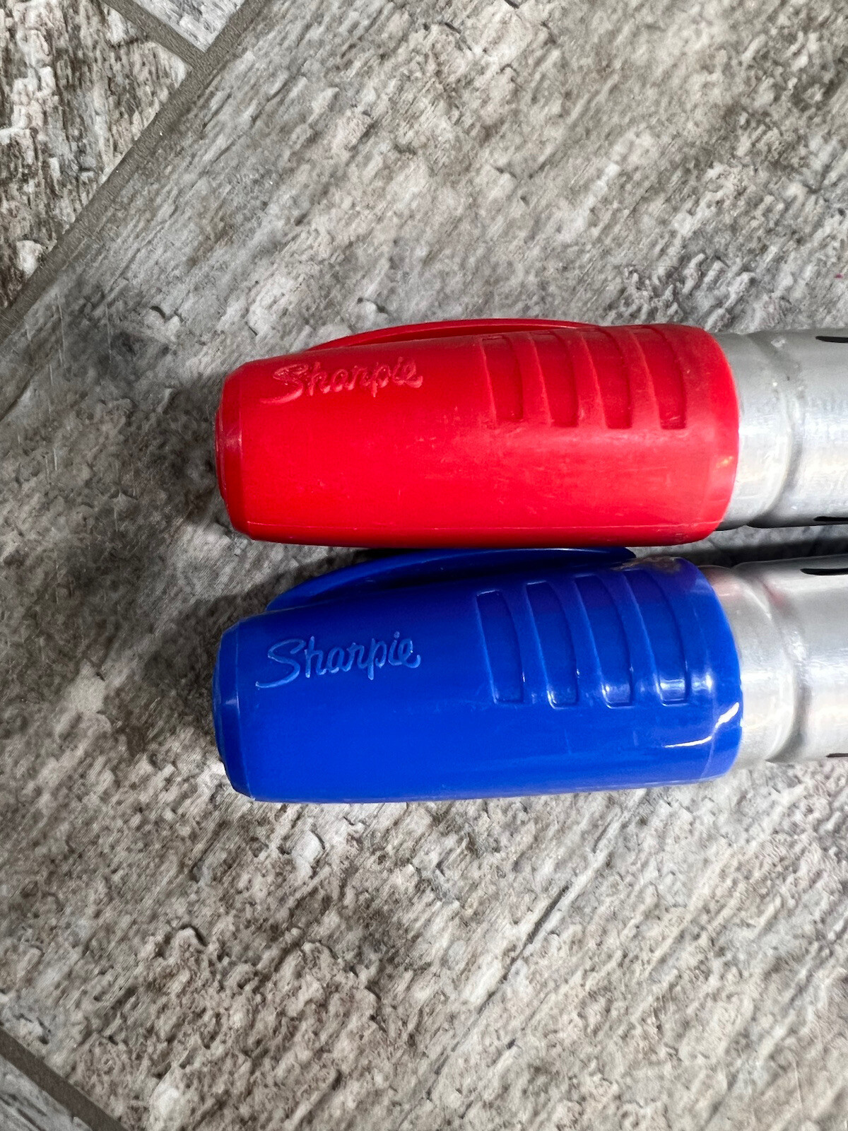 Vintage Sharpie King Size Permanent Marker Lot Of 2 Blue Red Metal Used ...