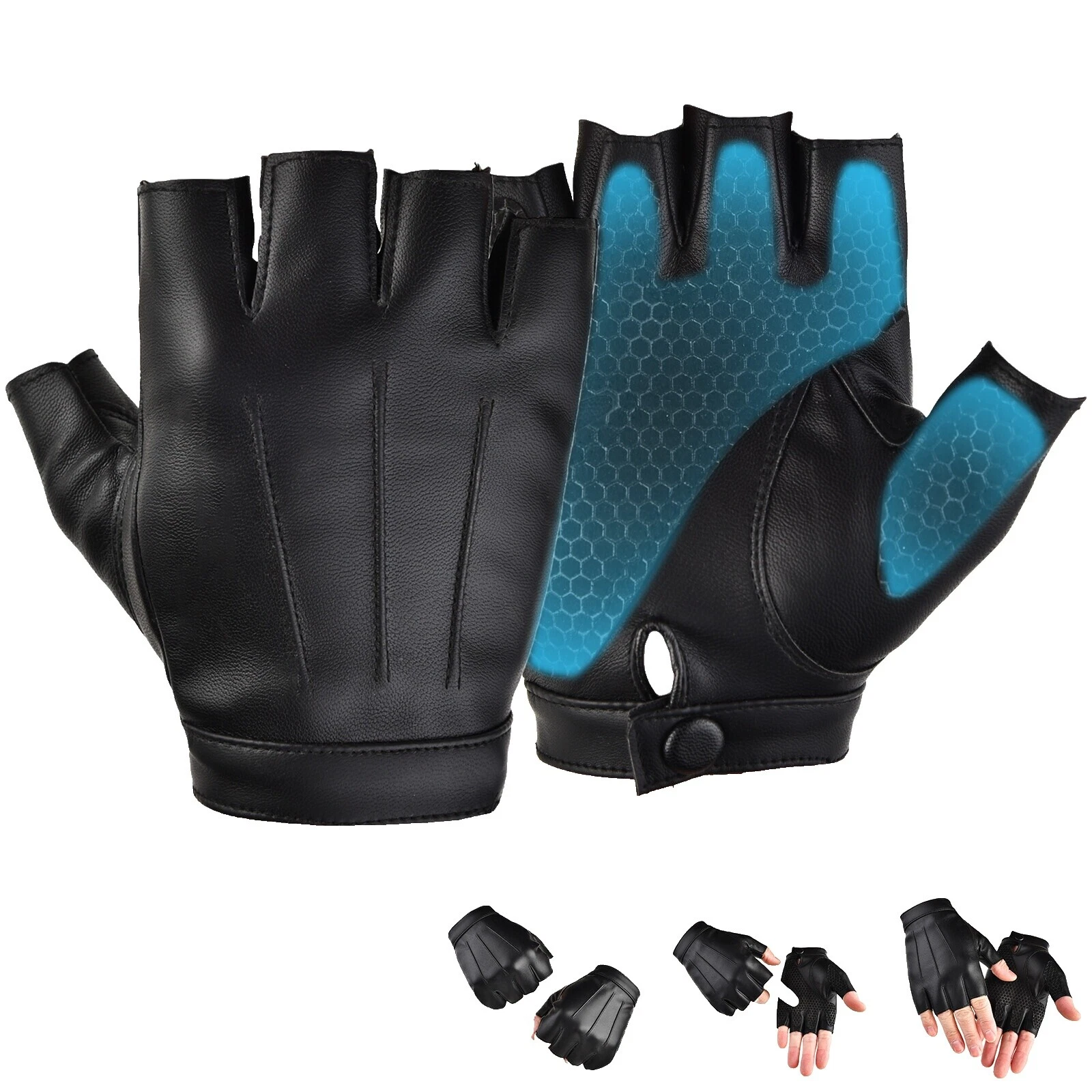 Leather Fingerless Gloves & Mittens for Men