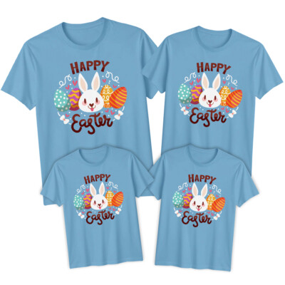 Familie Hase Frohe Ostern T-Shirt Tee Festival Urlaub Party passendes Outfit 1#ED