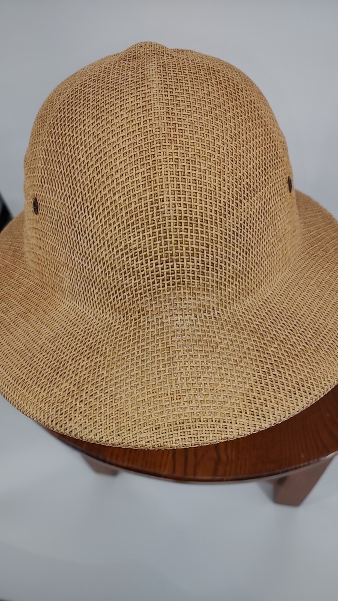 Brookstone Vintage Safari Colonial Jungle Molded Straw Hat