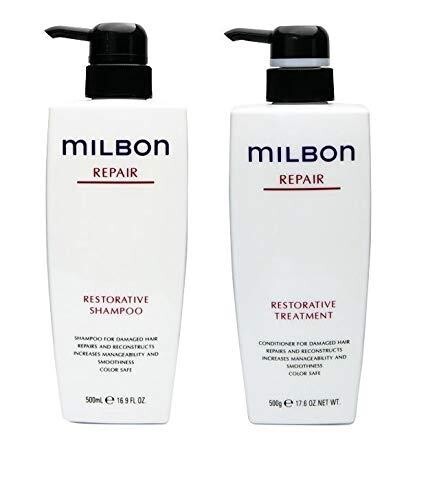 Milbon Repair Restorative Shampoo & Treatment 500ml 17.6oz Set Bottle from japan