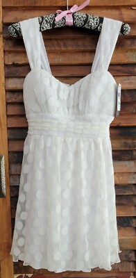 BCX Style Dress Women's Sze 5 White party dress with polka dot - NWT