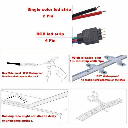 16.4ft LED Strip 3528 2835 3014 5050 5054 5630 5730 7020 SMD Flexible Light 12V - Picture 9 of 15