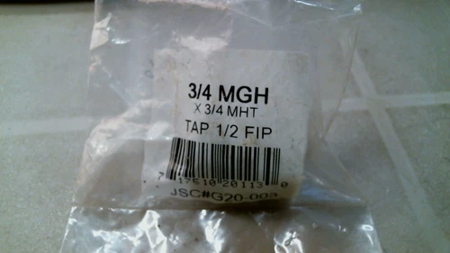 3/4" x 3/4" (1/2" FIP Tap) Brass Garden Hose Fitting  (20113)FS - Picture 1 of 2