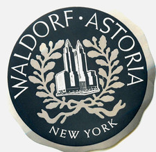 The WALDORF ASTORIA Hotel  ~NEW YORK CITY~ Great ART DECO Luggage Label,  MINT