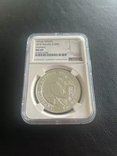 2018 NGC MS69 African Wildlife Somalia ELEPHANT 1oz 999