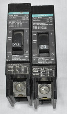 Lot of 2 Unused Siemens BQD120 Circuit Breakers 1-Pole 20A Bolt-On