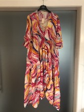 Ladies plus size pink mix pattern oversized long Dress Size 22-24 New RRP £47