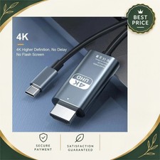 USB C to HDMI 4K Video Cable 2m Braided Screen Mirroring Adapter for TV PC