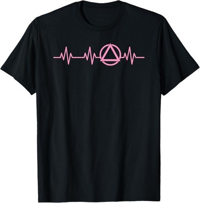 Soberiety Life Love Heartbeat Addiction Recovery T-Shirt