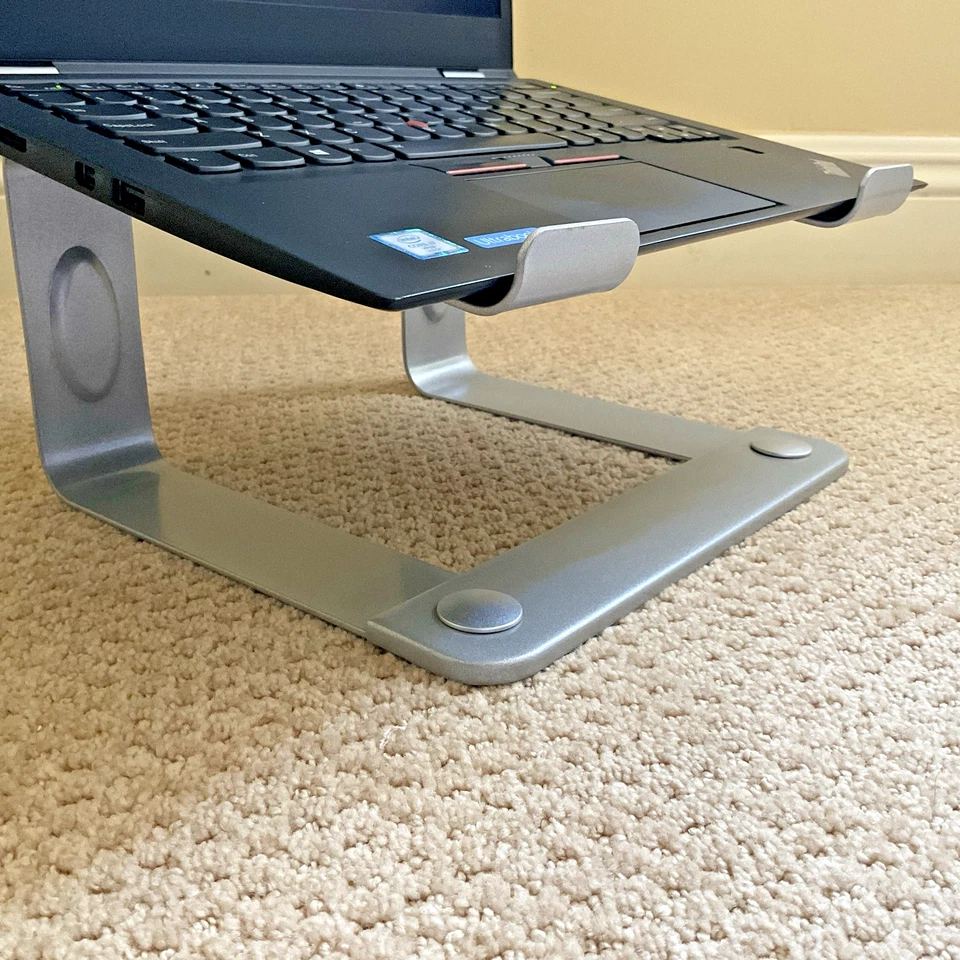 NEW LORYERGO Aluminum Laptop Stand Riser for Desk Ergonomic Fixed Height 17" - Image 3 of 4