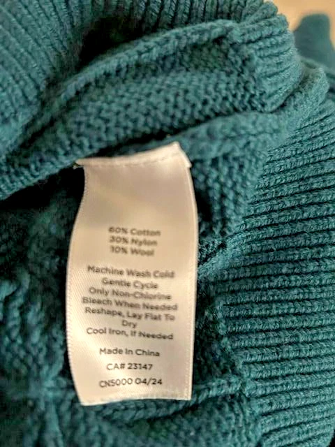 Lote de 3 suéteres Talbots para mujer XL blanco, verde, azul-verde algodón, nailon/lana Foto 2 de 4