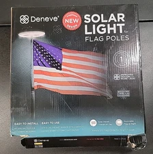 NEW Deneve Solar Light For Flag Poles Box Is Damaged 