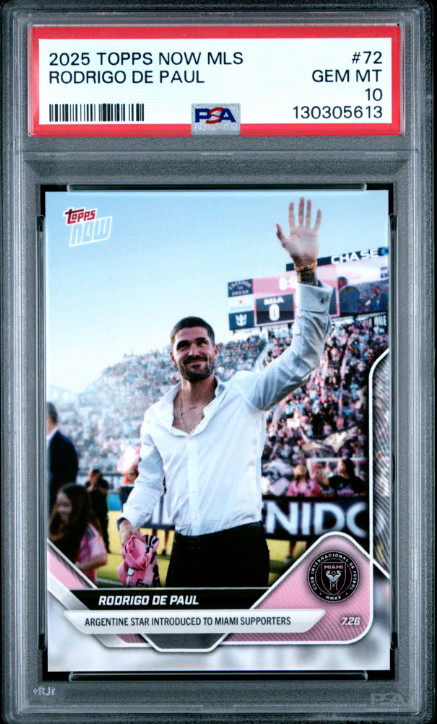 2025 Topps Now MLS #72 Rodrigo de Paul Argentine Star PSA 10 *POP 2*