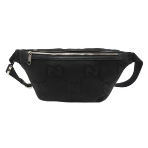 Gucci noir GG Supreme toile WEB sangle sac ceinture jumbo 696031 103751449