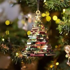 Acrylic Christmas Tree Hanging Oraments DIY Holiday Pendant Xmas Home Decor