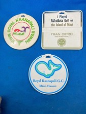 THREE VINTAGE BAG TAGS FROM HAWAII & MAUI GOLF COURSES