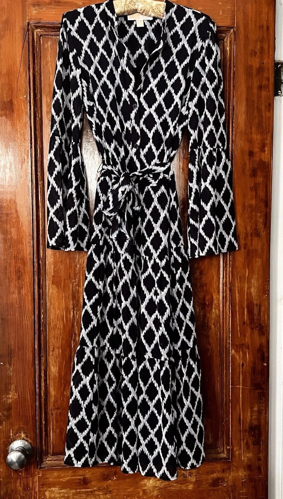 Camicia Michael Michael Kors stampa Ikat a strati blu Shore taglia 4