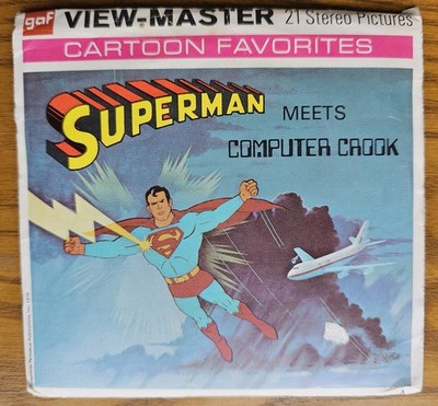 1970 Superman Meets Computer Crook View Master 3 Reel Set & Book Packet B584