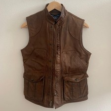 Authentic Ralph Lauren Brown Leather Vest Pre Owned Very Good Condition