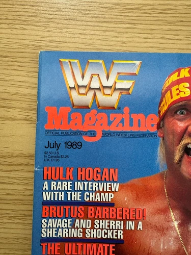 Revista WWF WWE julio 1989 Hulk Hogan Zeus salvaje guerrero grosero Fuji con funda - Imagen 2 de 8