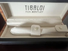 TIBALDI Box For Bentley Pen Black Leather Burl Wood Pen Holder C