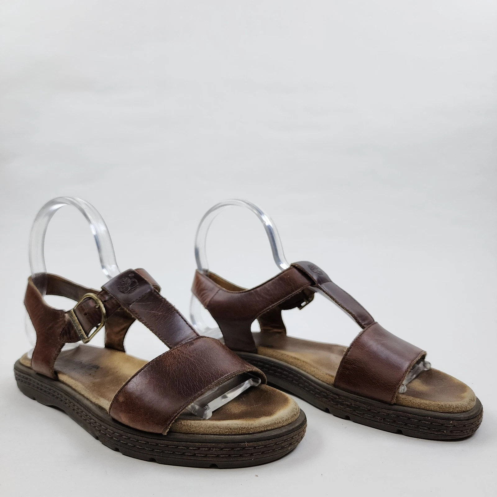 Timberland Sandali con cinturino a T da pescatore in pelle con cinturino da donna 7 5 M