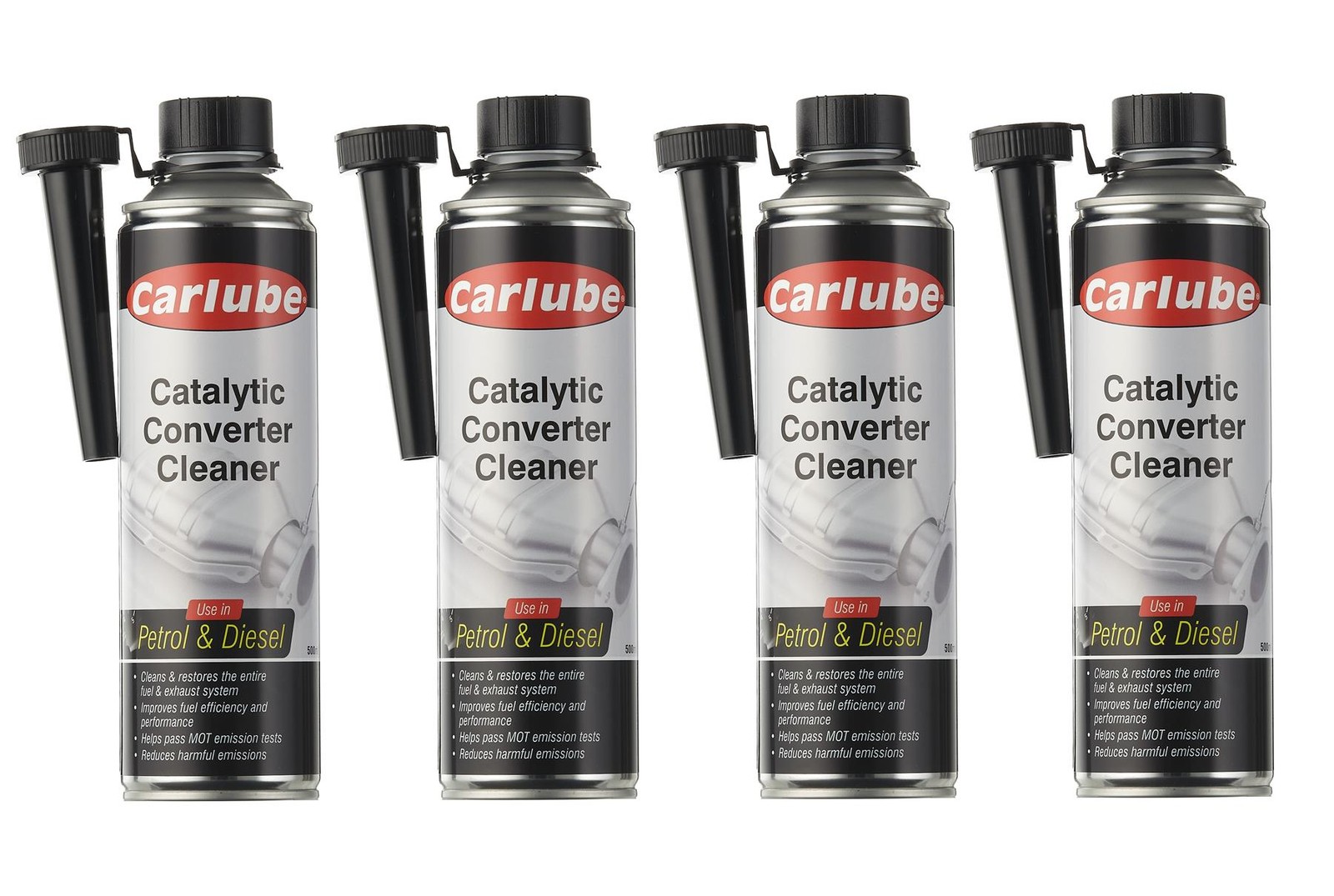 Carlube Catalytic Converter Exhaust DPF Cleaner for Petrol and Diesel 500ml x 4