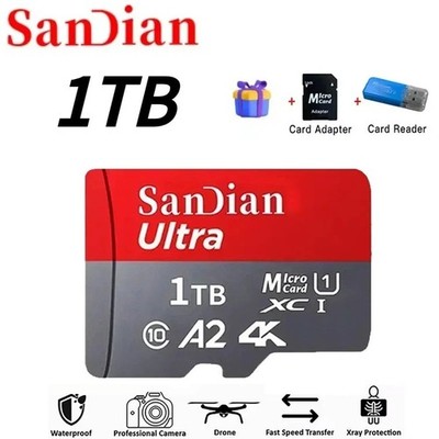 1 Stück  SanDian micro SD ULTRA A1 Speicherkarte 1TB NEU Versiegelt