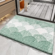 Bath Rug 24x16 Soft Shaggy Non Slip Absorbent Carpet Mat for Bathroom Floor