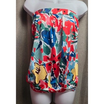Zanzea Floral Tube Top Womens Size 16 Strapless Summer Blouse Multi Color NWT