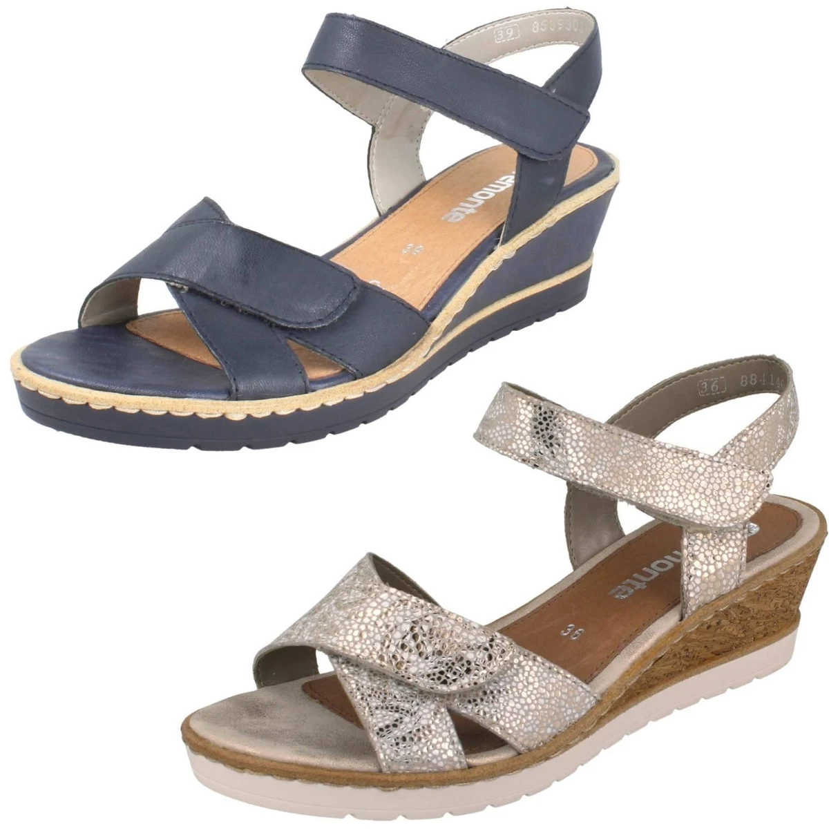 Remonte R6252 – Sandali Con Zeppa Donna – Vera Pelle, Chiusura In Velcro, Soletta Imbottita E Traspirante – Suola In Poliuretano - 6