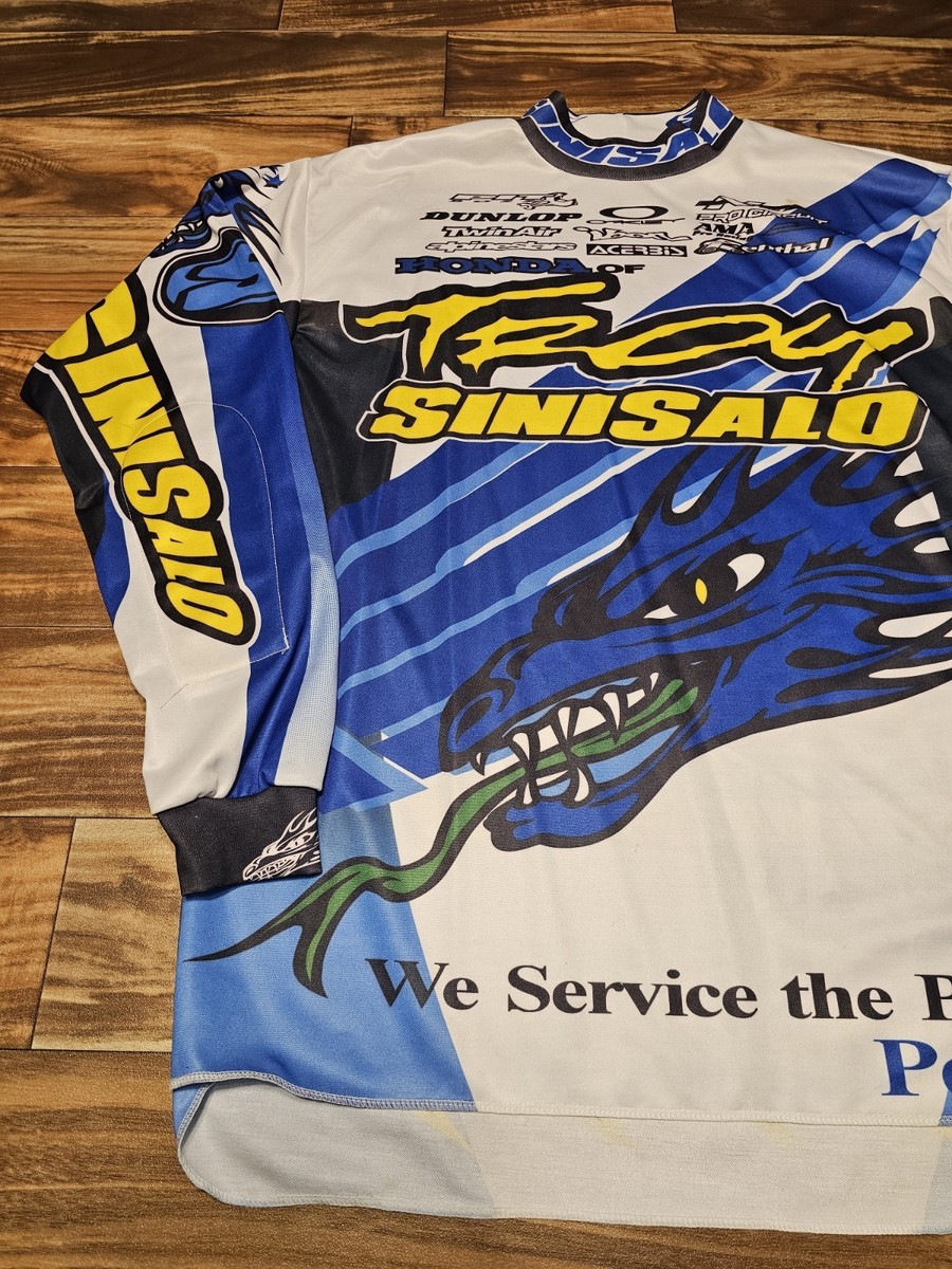 ヴィンテージ　90s Tシャツ　カットソー　SINISALO M バイクウェア Vintage Honda Of Troy Sinisalo Motocross Long Sleeve Jersey Honda